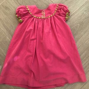Toddler Corduroy pink and green dress